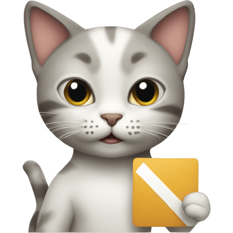 Cat holding a no trepassig sign emoji