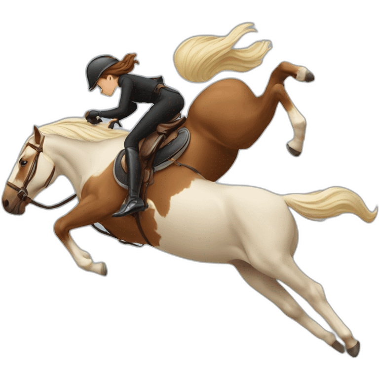 female rider falling from his horse emoji