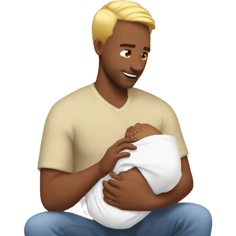 blonde dad changes diaper emoji