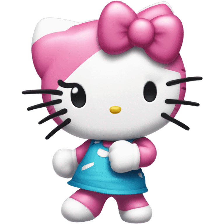 Hello kitty punching sanrio  emoji