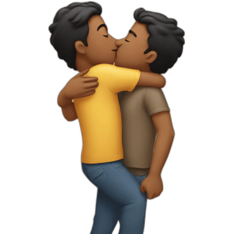 man-kissing-hugging-man emoji