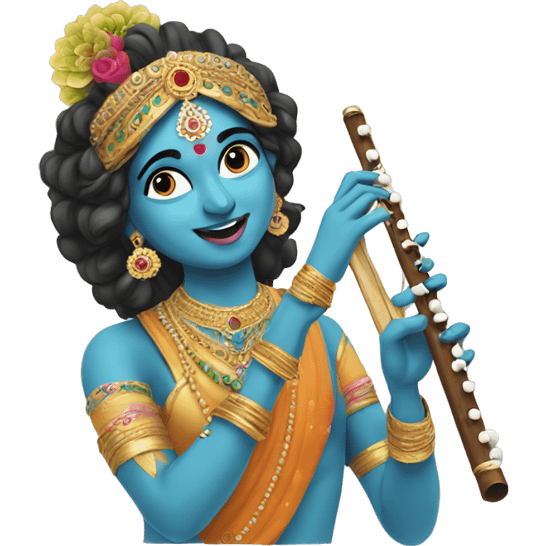 Radha krishna with flute emoji