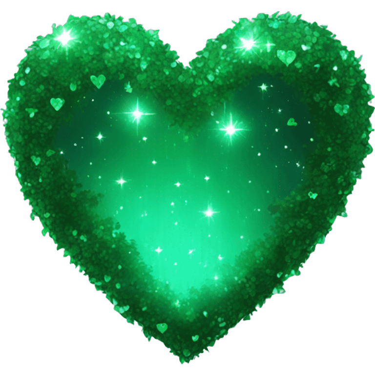 magic sparkling forest green heart emoji