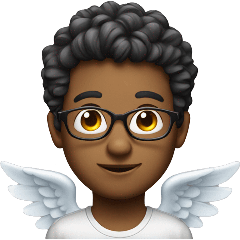 nerd face with angel halo emoji