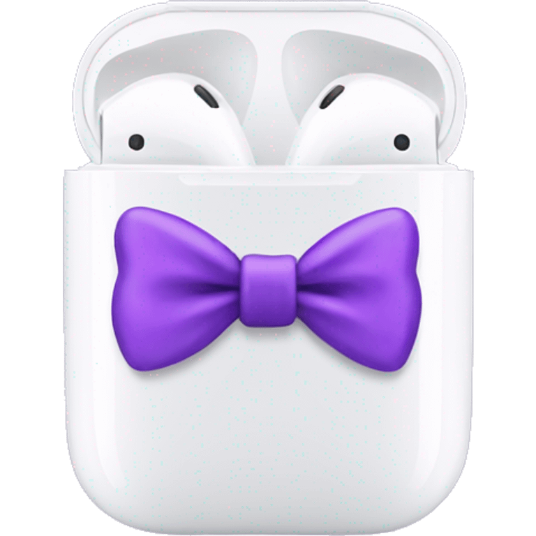 AirPods with purple bows emoji