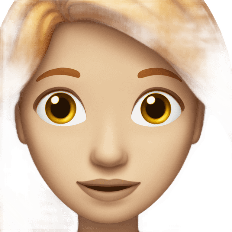 pale pretty woman with long ginger-brown hair emoji