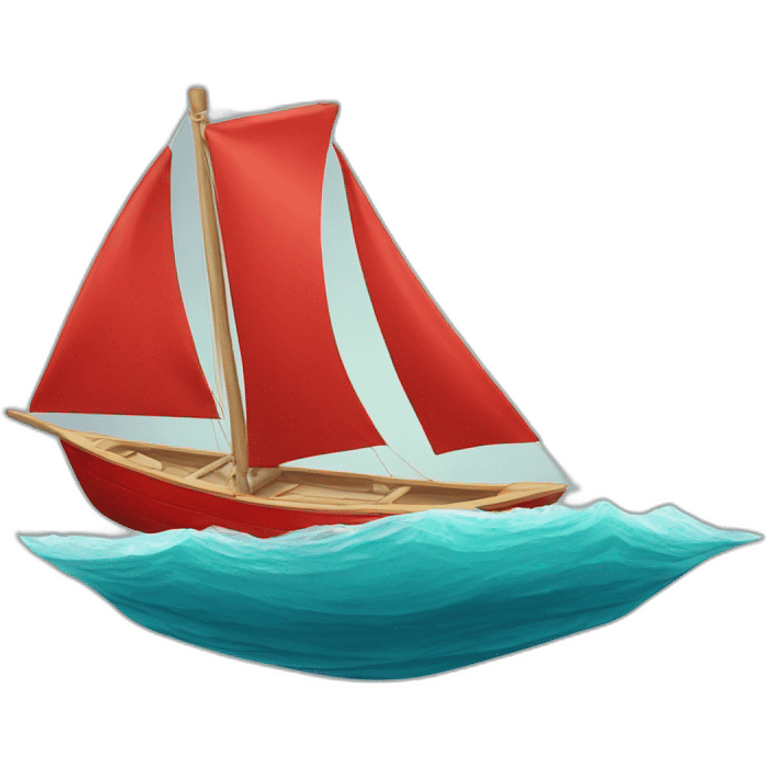 Un bateau au voile rouge emoji