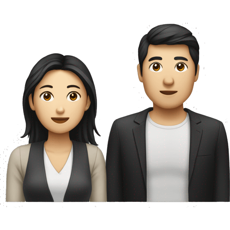 un homme noir et une femme asiatique  emoji