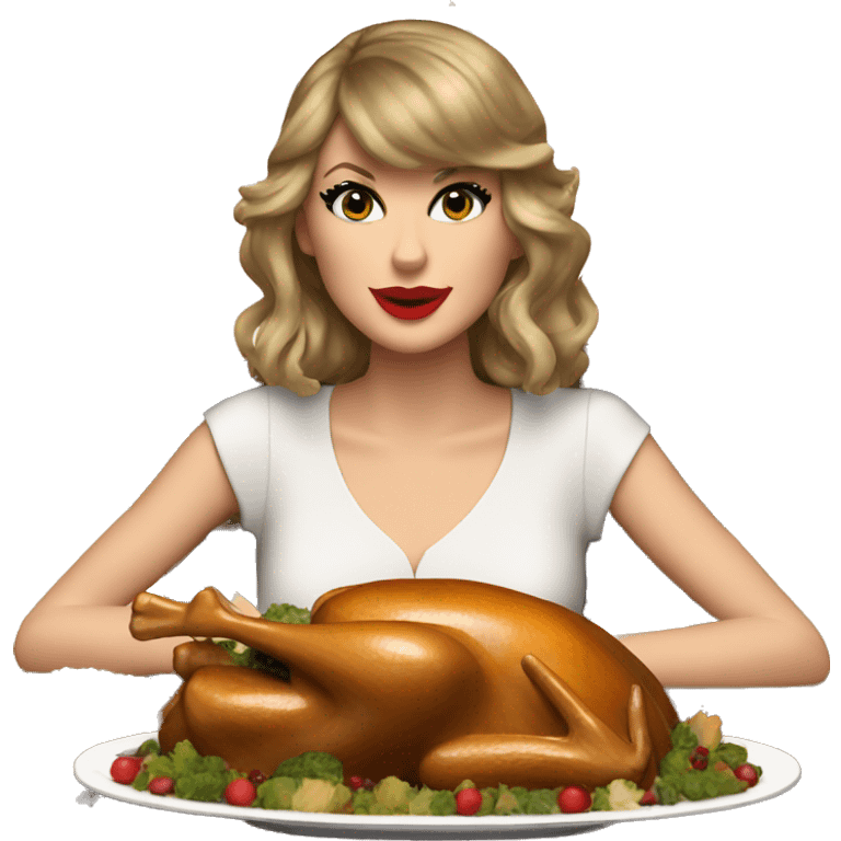 Taylor swift eating thanksgiving dinner emoji