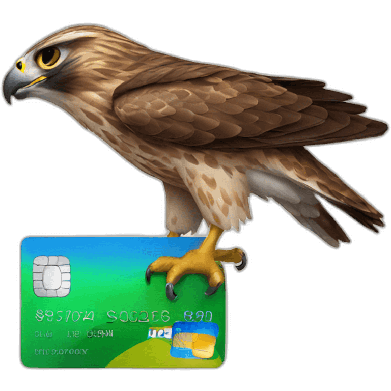 Hawk with credit card emoji