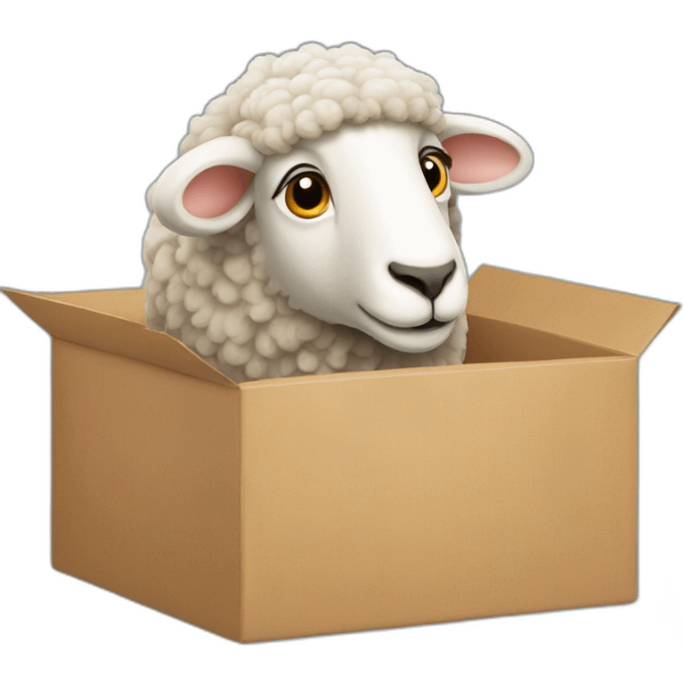 sheep under the box emoji