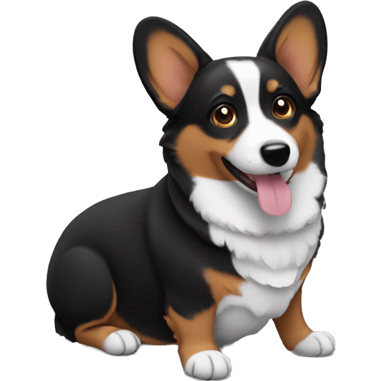 Black corgi  emoji