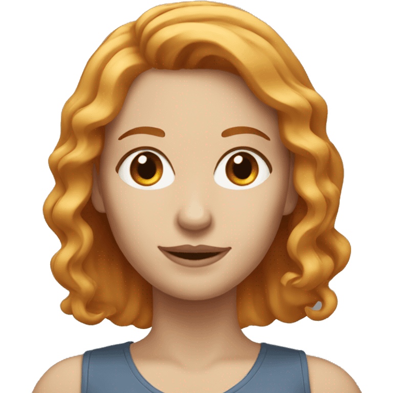 white woman with medium length red blonde hair emoji