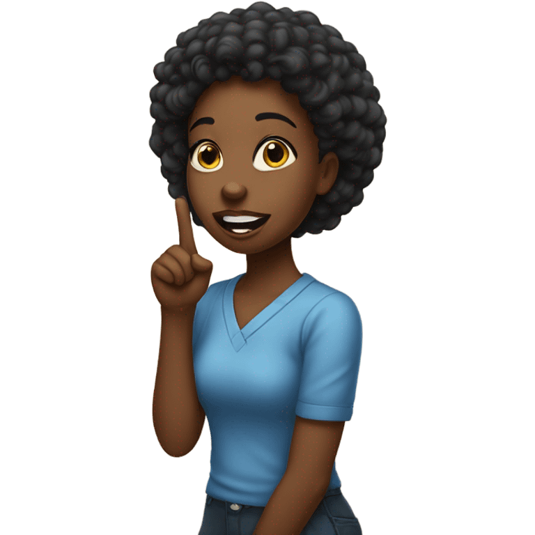 a black girl with index finger over lips saying shhh  emoji