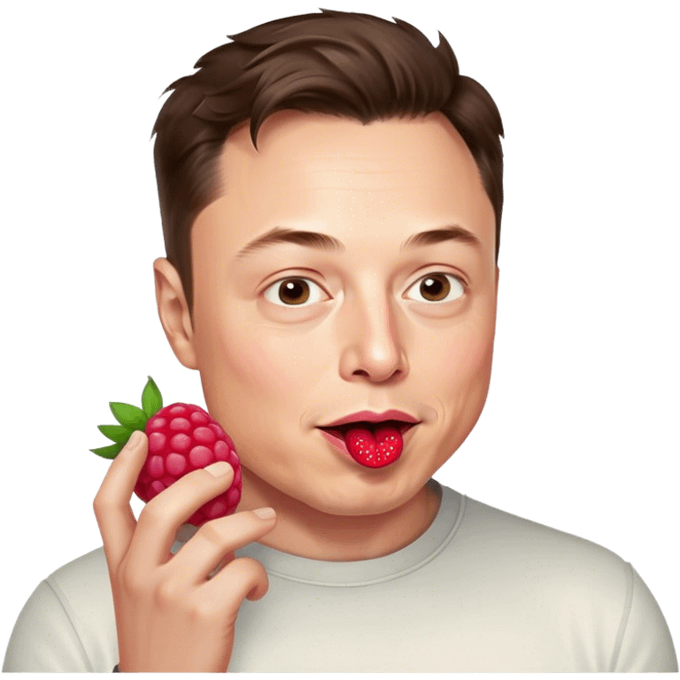 Elon musk eats raspberry emoji