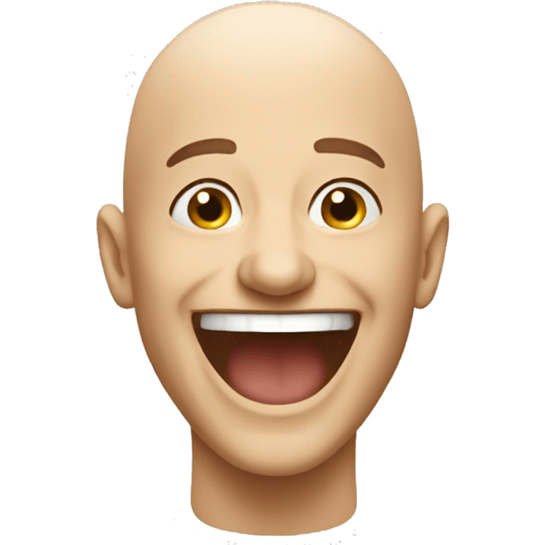 Bald man Laughing emoji