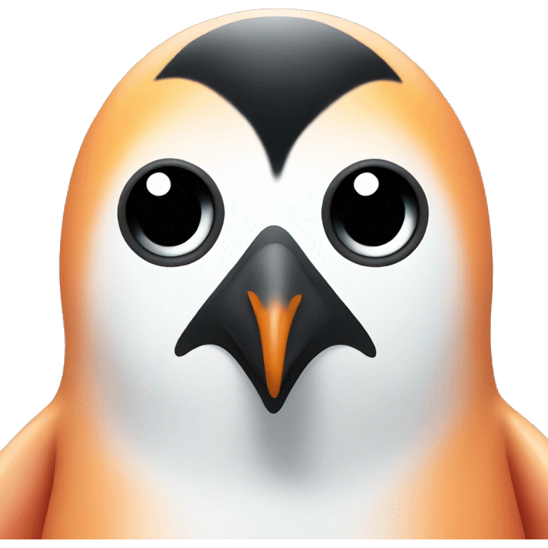 a mix between a penguin and a peach emoji