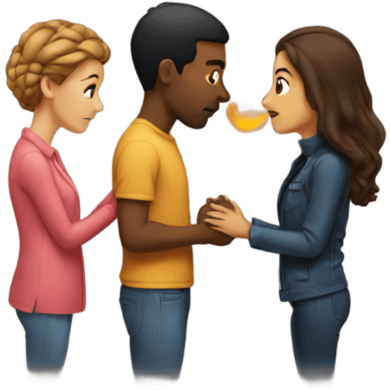 Two couples kissing emoji