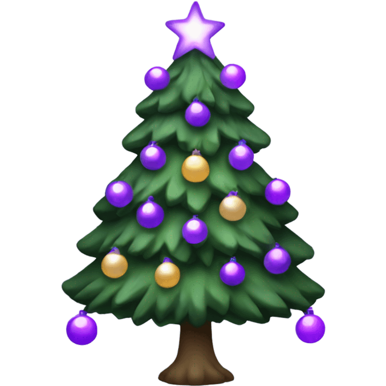 Christmas tree with violet lights  emoji