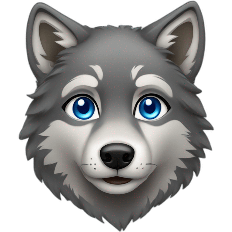 dark female gray wolf blue eyes  emoji