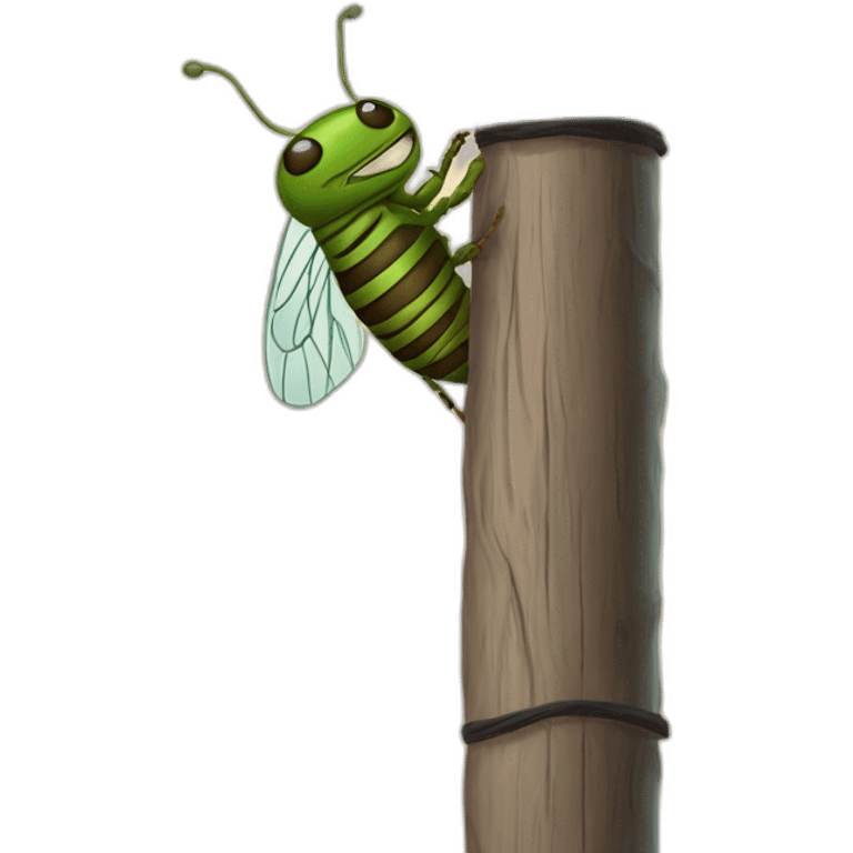 cicada climing  telephone pole emoji