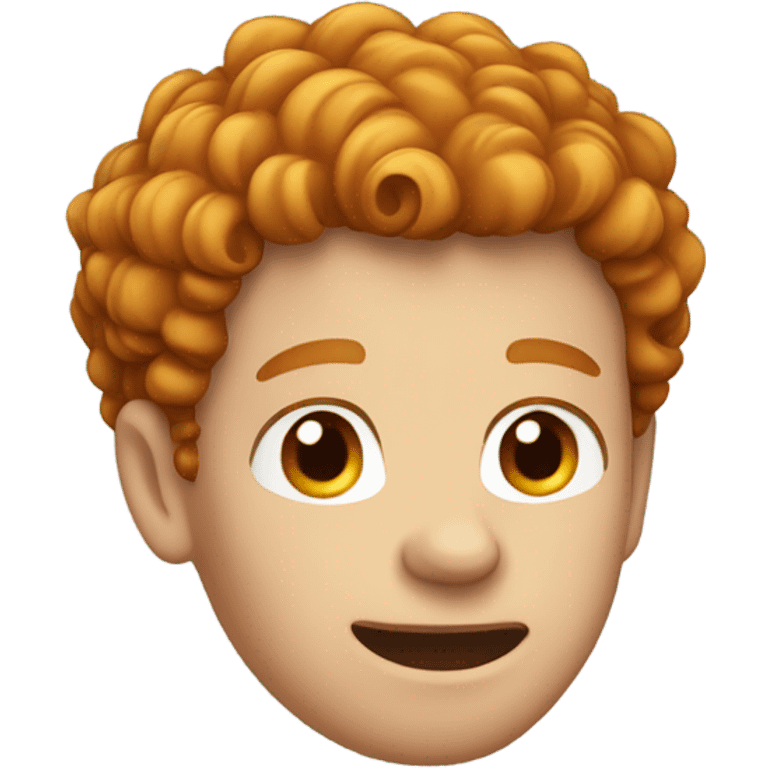 Ginger male with curly hair going down to his ears emoji