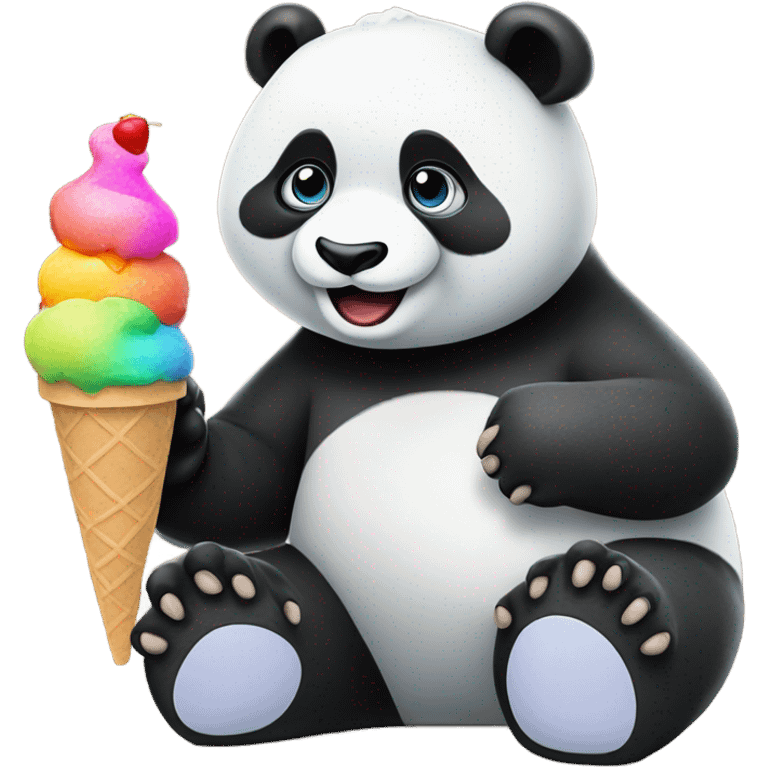 Panda eating ice cream emoji