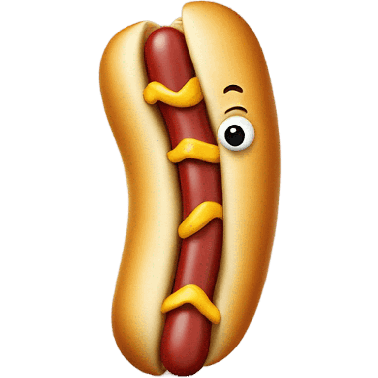 Hotdog eating a hotdog emoji