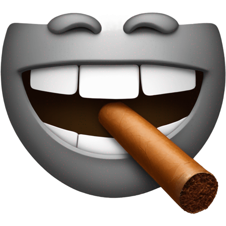 Happy face with cigar emoji