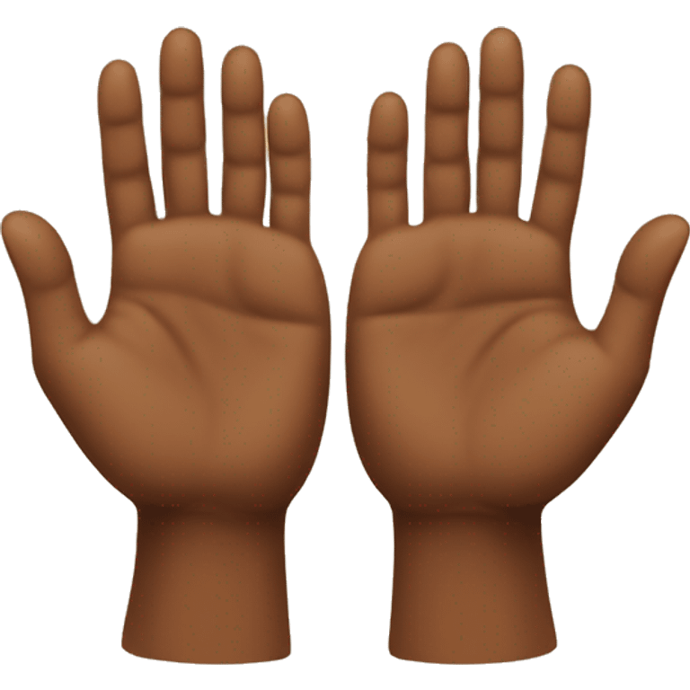 Two brown hands make multibly shape emoji