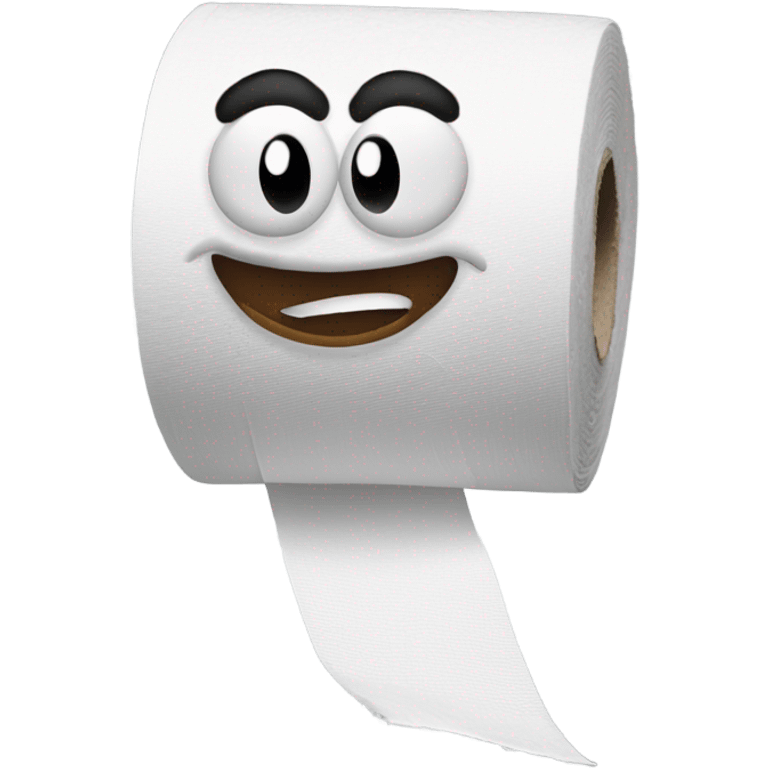 Toilet roll with face running  emoji