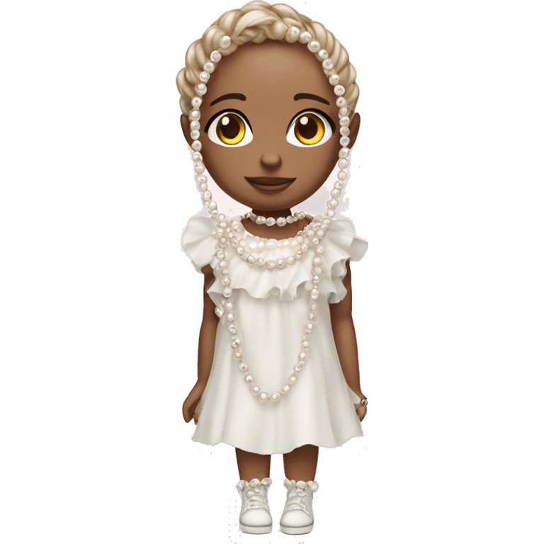 Cute doll with Pearl chain emoji