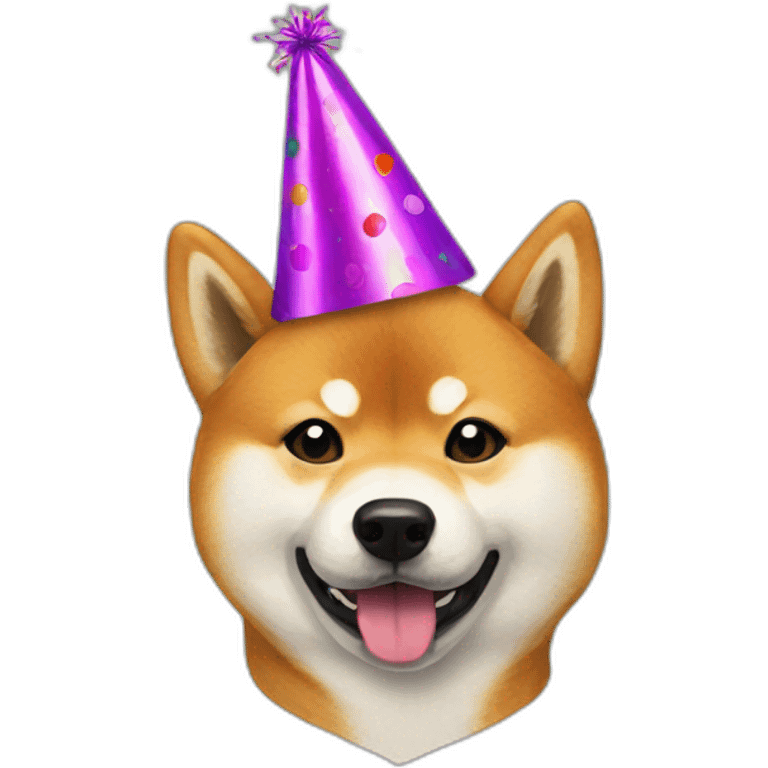 shiba inu with party hat emoji