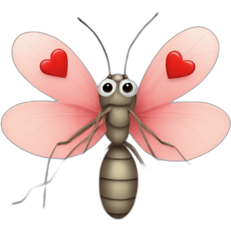 lovely mosquito full of hearts emoji