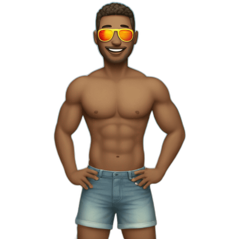 gay male in beach emoji