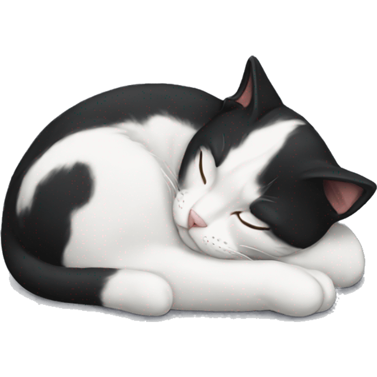 tuxedo cat sleeping emoji