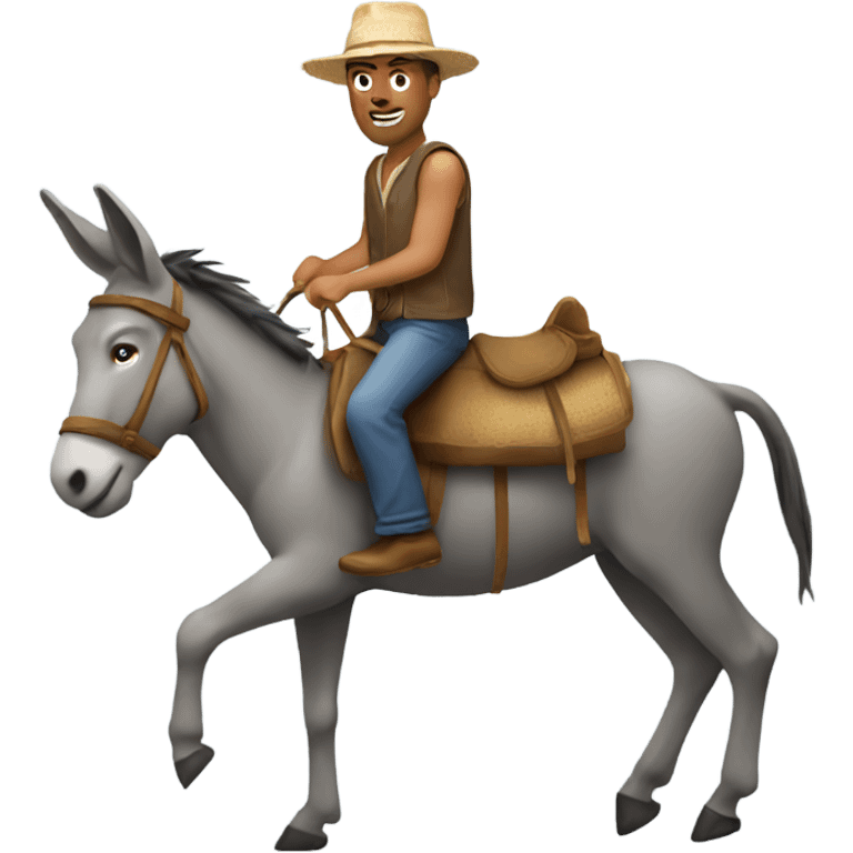 Man riding donkey emoji