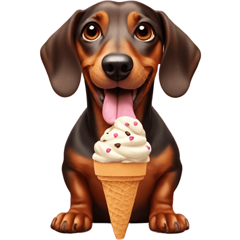 weiner dog with ice cream  emoji