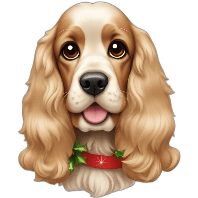 cute christmas cocker spaniel  emoji