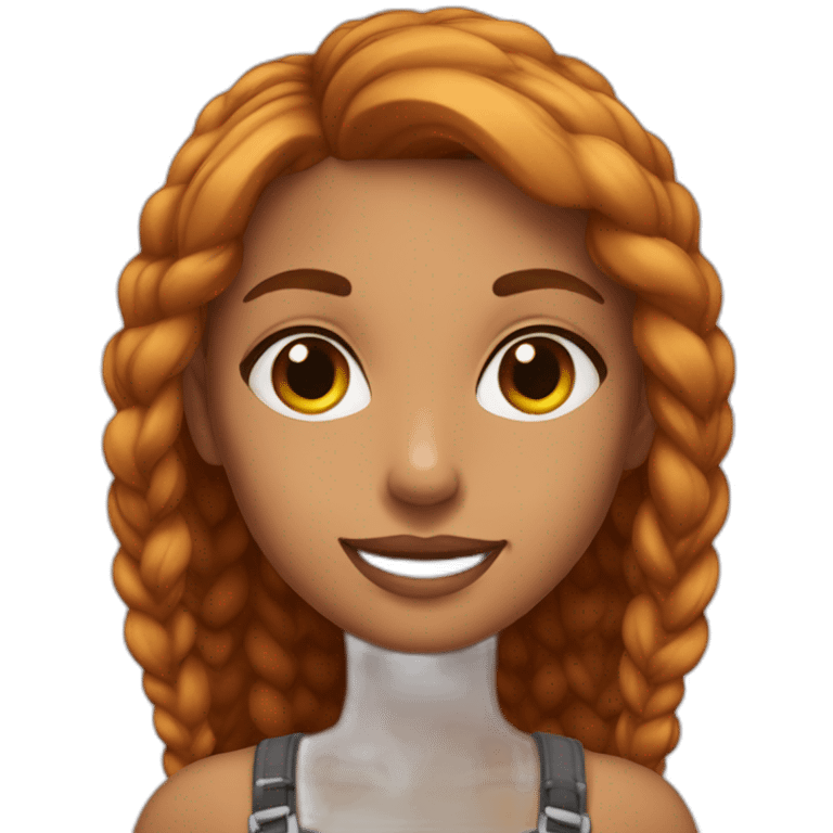 Sweet girl with a short and bron hire  emoji