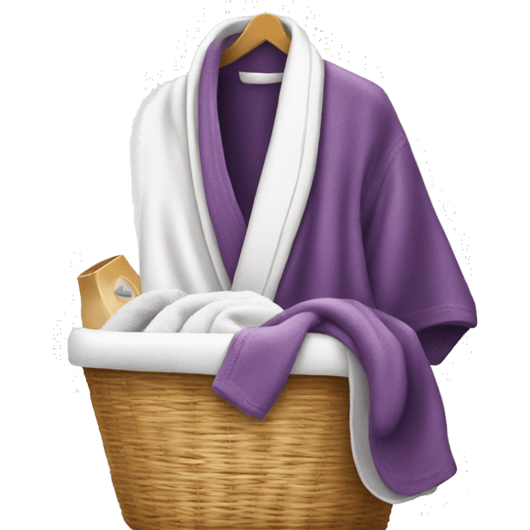 robe, laundry basket, bathroom accessories emoji