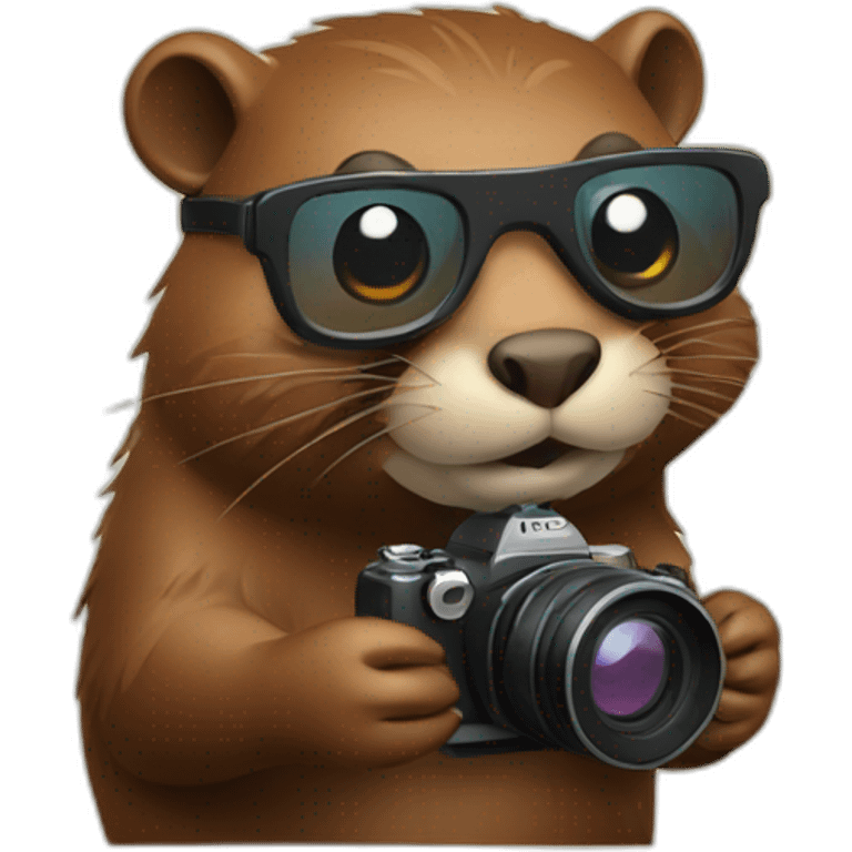 Beaver with camera emoji