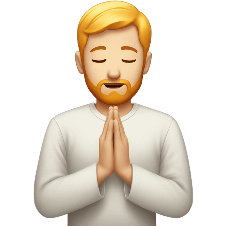 man with orange beard and short blond hair as he praying  emoji