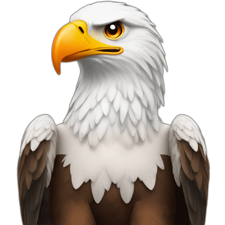 Eagle With orange and white head color emoji