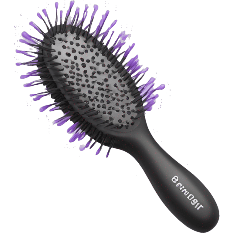 Lilac detangler brush with holes in  emoji