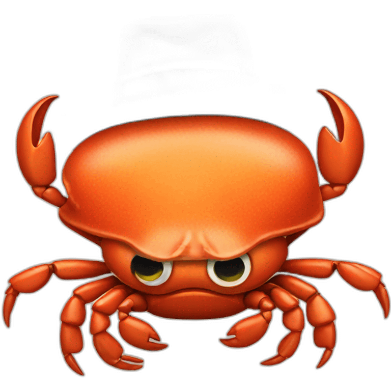 Crab wearing a hat emoji