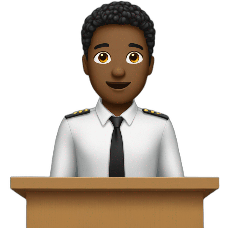 A young man speaking on a stage emoji