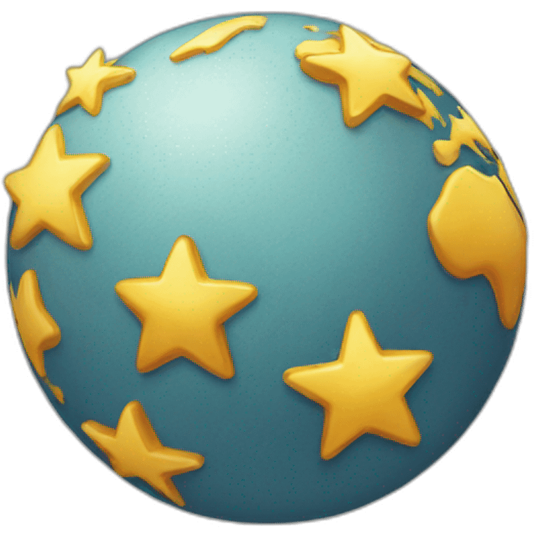 five star globe text emoji