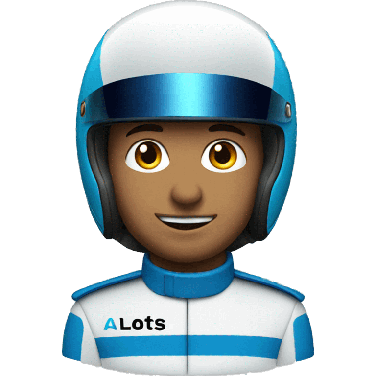 A blue f1 race car emoji