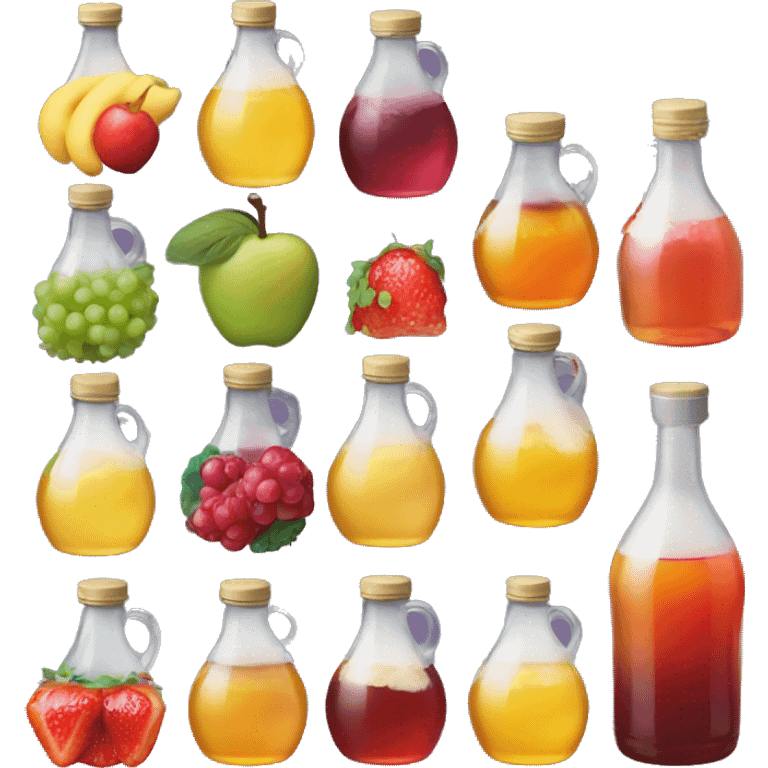 lean syrup with multiple kinds of fruit emoji